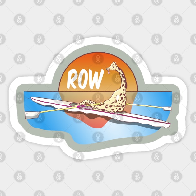 Rowboat Giraffe Rowing Sticker by mailboxdisco